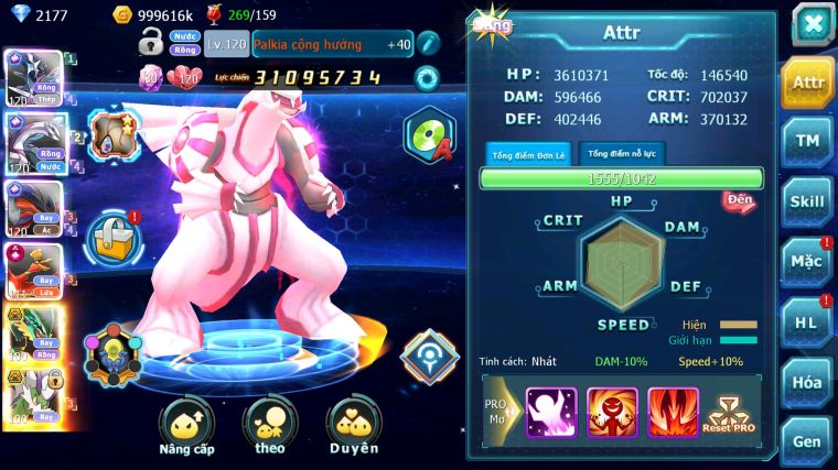 MÃ : #TTS5516 - S1163 - TOP 4LC - V14 - DIALGA CỘNG HƯỞNG PALKIA CỘNG HƯỞNG YVETAL CỘNG HƯỞNG HOOH CH DYNAMAX