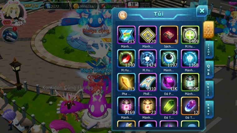 MÃ : #TTS5516 - S1163 - TOP 4LC - V14 - DIALGA CỘNG HƯỞNG PALKIA CỘNG HƯỞNG YVETAL CỘNG HƯỞNG HOOH CH DYNAMAX