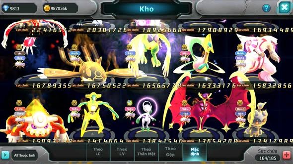 MÃ : #TTS5529 - S50 - TOP2 ALL - V16 - HOOH DIANCIE CỘNG HƯỞNG DYNAAMX LC KHỦNG RAYQUAZA BC UNVOA WB BC MEGANEC HOOPA BC