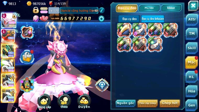 MÃ : #TTS5529 - S50 - TOP2 ALL - V16 - HOOH DIANCIE CỘNG HƯỞNG DYNAAMX LC KHỦNG RAYQUAZA BC UNVOA WB BC MEGANEC HOOPA BC