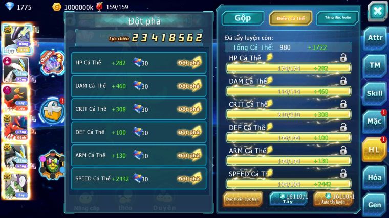 MÃ : #TTS5527 - S1683 - TOP 9 - V15 - CẶP RỒNG BÁ CHỦ WHITE CỘNG HƯỞNG DYANAMX BLACK BC HOOH DYNAMAX THẦN GIÓ 3 TEAM NGON