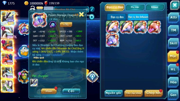 MÃ : #TTS5527 - S1683 - TOP 9 - V15 - CẶP RỒNG BÁ CHỦ WHITE CỘNG HƯỞNG DYANAMX BLACK BC HOOH DYNAMAX THẦN GIÓ 3 TEAM NGON