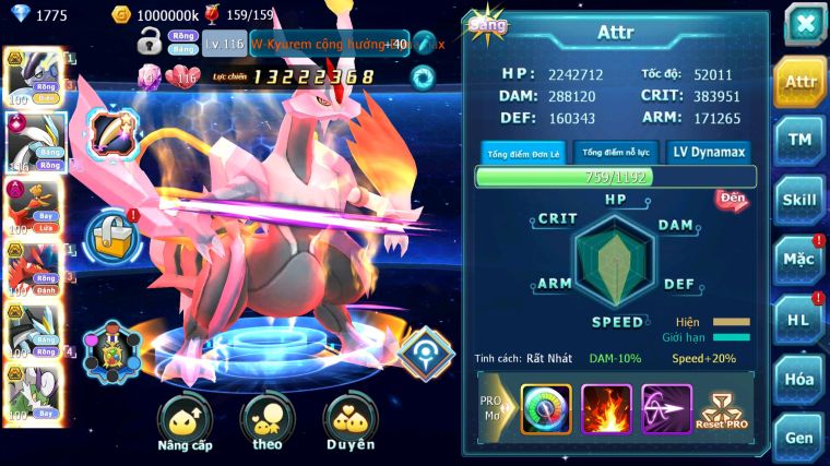 MÃ : #TTS5527 - S1683 - TOP 9 - V15 - CẶP RỒNG BÁ CHỦ WHITE CỘNG HƯỞNG DYANAMX BLACK BC HOOH DYNAMAX THẦN GIÓ 3 TEAM NGON