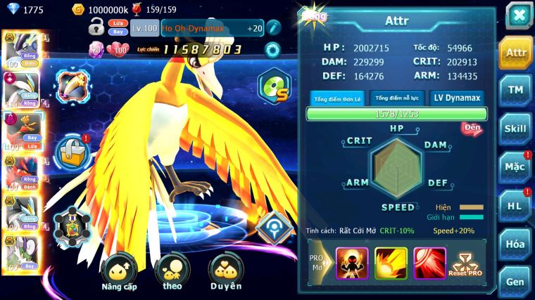 MÃ : #TTS5527 - S1683 - TOP 9 - V15 - CẶP RỒNG BÁ CHỦ WHITE CỘNG HƯỞNG DYANAMX BLACK BC HOOH DYNAMAX THẦN GIÓ 3 TEAM NGON