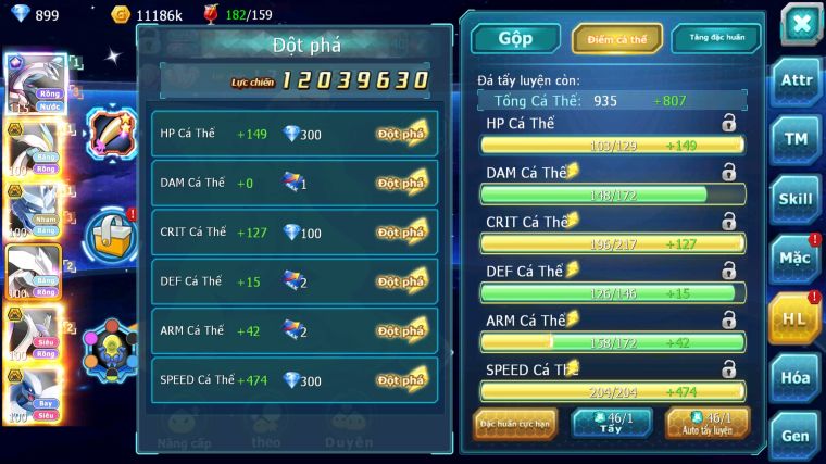 MÃ : #TTS5539 - S1740 - TOP48 V10 - PALKIA CỘNG HƯỞNG FULL SS WHITE BC RẮN BĂNG BC UNVOA LUGIA BC CẶP LATI BC