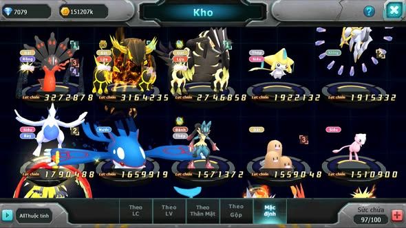 MÃ : #TTS5544 - S1768 - V4 - ZEVIL QVLD BC GROUDON JIRACHI ST NHIỀU PET HT
