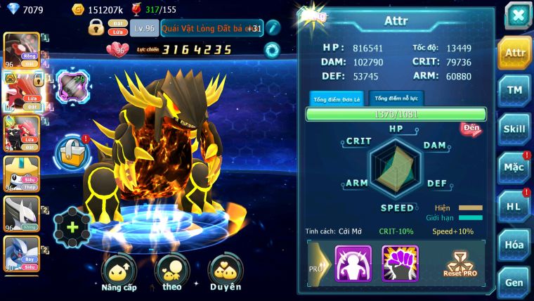 MÃ : #TTS5544 - S1768 - V4 - ZEVIL QVLD BC GROUDON JIRACHI ST NHIỀU PET HT