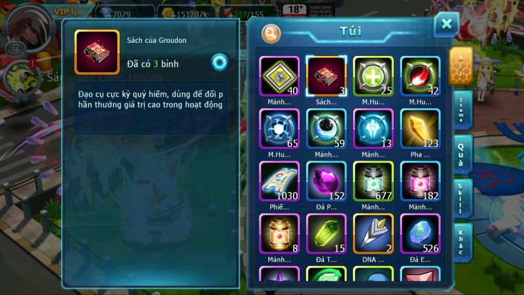 MÃ : #TTS5544 - S1768 - V4 - ZEVIL QVLD BC GROUDON JIRACHI ST NHIỀU PET HT