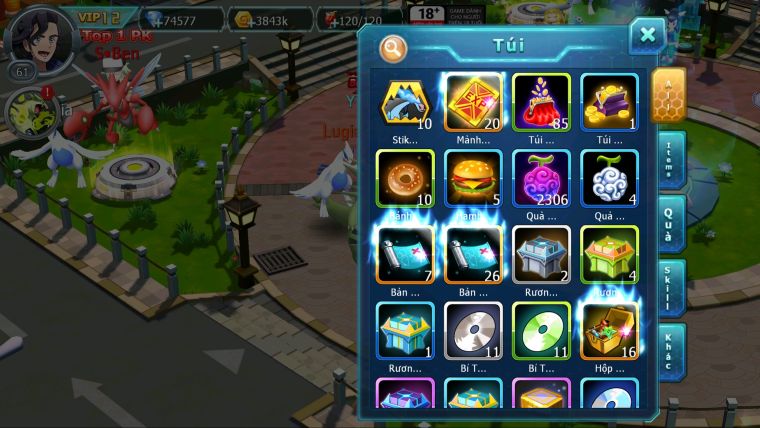 MÃ : #TTS5542 - S1868 - TOP3 - 74K KC NẠP GẦN 6M - 1K5 SÁCH - 2K3 MT - LUGIA RAIKOU MES ĐUA TOP CỰC NGON