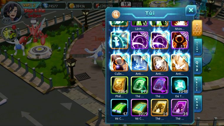MÃ : #TTS5542 - S1868 - TOP3 - 74K KC NẠP GẦN 6M - 1K5 SÁCH - 2K3 MT - LUGIA RAIKOU MES ĐUA TOP CỰC NGON