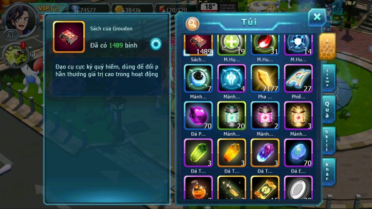 MÃ : #TTS5542 - S1868 - TOP3 - 74K KC NẠP GẦN 6M - 1K5 SÁCH - 2K3 MT - LUGIA RAIKOU MES ĐUA TOP CỰC NGON