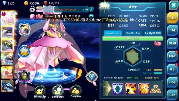 MÃ : #TTS5553 - S1705 - V9 - TOP48 - DIANCIE BÁ CHỦ DYNAMAX FULL HOOH TAPU FINI BÁ CHỦ XERM BÁ CHỦ PALKIA KYOGRE