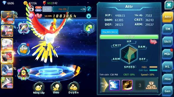 MÃ : #TTS5565 - S1793 - V7 - HOOH DRAK HOOH GROUDON BC NHIỀU PET HT