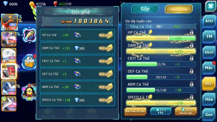 MÃ : #TTS5565 - S1793 - V7 - HOOH DRAK HOOH GROUDON BC NHIỀU PET HT