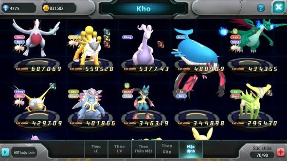 MÃ : #TTS5563 - S1824 - V5 - LUGIA RAIKOU GOODRA YVETAL LATI
