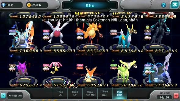 MÃ : #TTS5569 - S1275 - TOP8 - HOOH CỘNG HƯỞNG DYNAMAX YVETAL CH VUA KHIÊN BC RAYQUAZA PALKIA NHIỀU PET HT