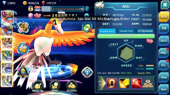 MÃ : #TTS5569 - S1275 - TOP8 - HOOH CỘNG HƯỞNG DYNAMAX YVETAL CH VUA KHIÊN BC RAYQUAZA PALKIA NHIỀU PET HT