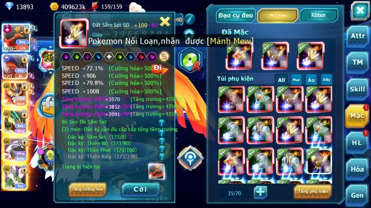 MÃ : #TTS5569 - S1275 - TOP8 - HOOH CỘNG HƯỞNG DYNAMAX YVETAL CH VUA KHIÊN BC RAYQUAZA PALKIA NHIỀU PET HT