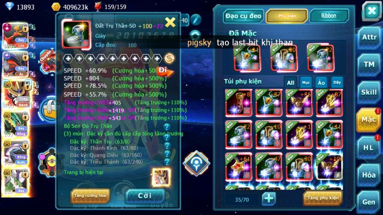 MÃ : #TTS5569 - S1275 - TOP8 - HOOH CỘNG HƯỞNG DYNAMAX YVETAL CH VUA KHIÊN BC RAYQUAZA PALKIA NHIỀU PET HT