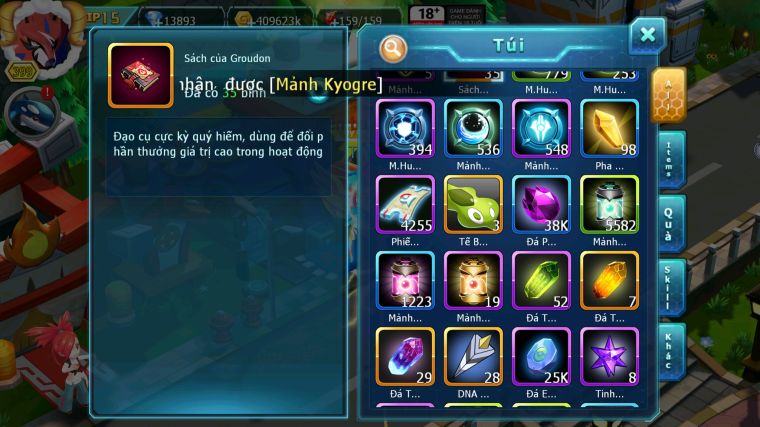 MÃ : #TTS5569 - S1275 - TOP8 - HOOH CỘNG HƯỞNG DYNAMAX YVETAL CH VUA KHIÊN BC RAYQUAZA PALKIA NHIỀU PET HT
