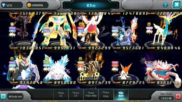 MÃ : #TTS5576 - S905 - TOP 5 ALL - HOOH DIANCIE PALKIA YVETAL CỘNG HƯỞNG CỰC NGON NHIỀU PET BÁ CHỦ