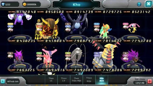MÃ : #TTS5576 - S905 - TOP 5 ALL - HOOH DIANCIE PALKIA YVETAL CỘNG HƯỞNG CỰC NGON NHIỀU PET BÁ CHỦ