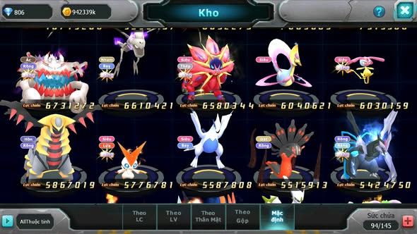 MÃ : #TTS5595 - S916 - TOP18 - V10 - HOOH CỘNG HƯỞNG DYNAMAX DIANCIE DYNAMAX YVETAL BC QVLD BC NHIỀU PET BC