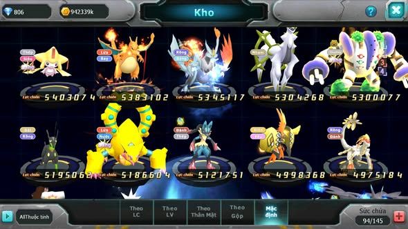 MÃ : #TTS5595 - S916 - TOP18 - V10 - HOOH CỘNG HƯỞNG DYNAMAX DIANCIE DYNAMAX YVETAL BC QVLD BC NHIỀU PET BC