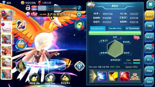 MÃ : #TTS5595 - S916 - TOP18 - V10 - HOOH CỘNG HƯỞNG DYNAMAX DIANCIE DYNAMAX YVETAL BC QVLD BC NHIỀU PET BC