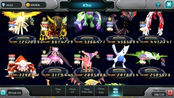 MÃ : #TTS5609 - S1611 - V10- 16K KC - 2K2 SÁCH - HOOH BÁ CHỦ QVLD BC THẦN GIÓ RAYQUAZA YVETAL NHIỀU PET HT