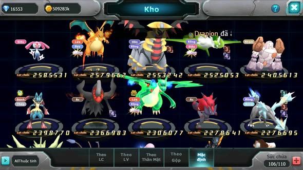 MÃ : #TTS5609 - S1611 - V10- 16K KC - 2K2 SÁCH - HOOH BÁ CHỦ QVLD BC THẦN GIÓ RAYQUAZA YVETAL NHIỀU PET HT
