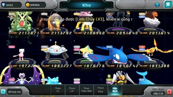 MÃ : #TTS5609 - S1611 - V10- 16K KC - 2K2 SÁCH - HOOH BÁ CHỦ QVLD BC THẦN GIÓ RAYQUAZA YVETAL NHIỀU PET HT