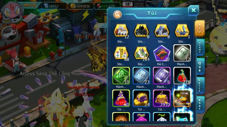 MÃ : #TTS5609 - S1611 - V10- 16K KC - 2K2 SÁCH - HOOH BÁ CHỦ QVLD BC THẦN GIÓ RAYQUAZA YVETAL NHIỀU PET HT