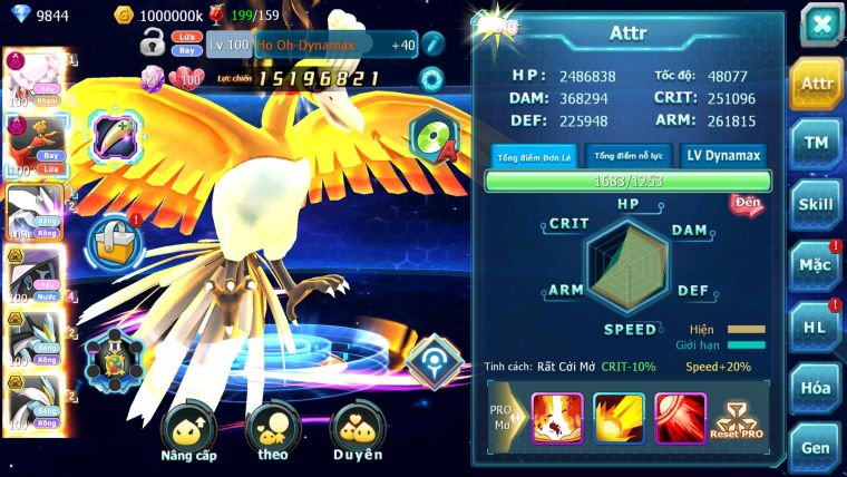 MÃ : #TTS5615 - S862 - TOP 30 - V13 - DIANCIE DYNAAMX HOOH DYNAMAX UNVOA WB BC PIKACHU DYNAMAX NHIỀU PET HT