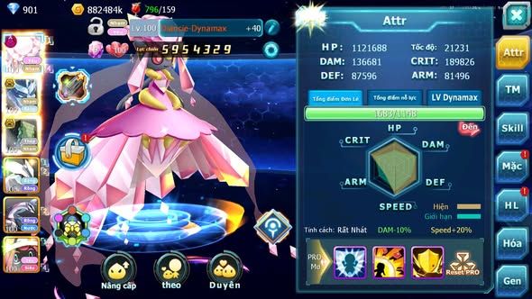 MÃ : #TTS5619 - S1353 - V10 - DIANCIE DYNAMAX RẮN BĂNG BC SAKATAKA BC UNVOA NHIỀU PET HT