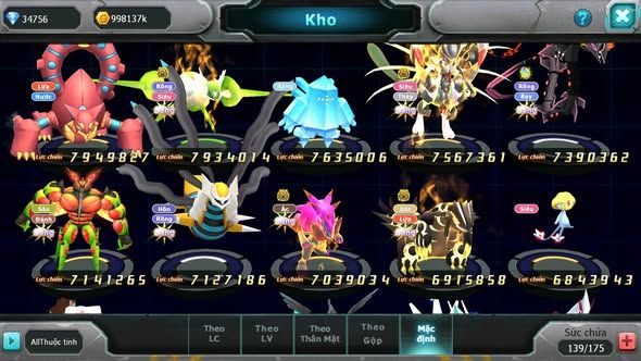 MÃ : #TTS5618 - S1046 - TOP 1ALL - V15 - 34K KC - PALKIA CỘNG HƯỞNG HOOH CH DYNAMX DIANCIE CH DYNAMAX NHIỀU PET BC NGON