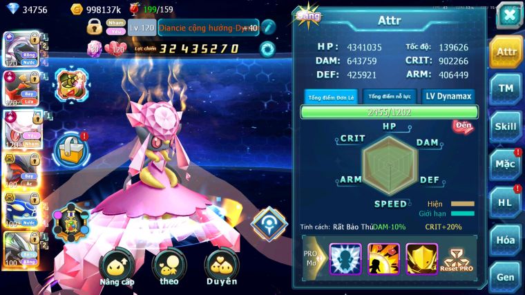 MÃ : #TTS5618 - S1046 - TOP 1ALL - V15 - 34K KC - PALKIA CỘNG HƯỞNG HOOH CH DYNAMX DIANCIE CH DYNAMAX NHIỀU PET BC NGON