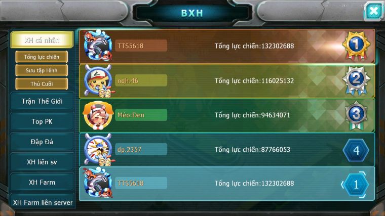 MÃ : #TTS5618 - S1046 - TOP 1ALL - V15 - 34K KC - PALKIA CỘNG HƯỞNG HOOH CH DYNAMX DIANCIE CH DYNAMAX NHIỀU PET BC NGON