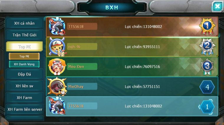 MÃ : #TTS5618 - S1046 - TOP 1ALL - V15 - 34K KC - PALKIA CỘNG HƯỞNG HOOH CH DYNAMX DIANCIE CH DYNAMAX NHIỀU PET BC NGON