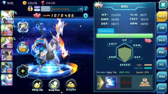 MÃ : #TTS5616 - S1860 - TOP 19 - V7 - UNVOA CẶP LATI LUGIA AMDLO RAIKOU NHIỀU PET HT