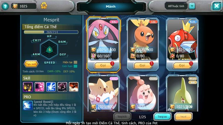 MÃ : #TTS5616 - S1860 - TOP 19 - V7 - UNVOA CẶP LATI LUGIA AMDLO RAIKOU NHIỀU PET HT