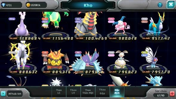 MÃ : #TTS5639 - S1541 - HOOH DRAK HOOH LUGIA BC HENTRAN RAIKOU THẦN GIÓ