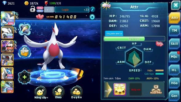 MÃ : #TTS5650 - S1697 - LUGIA UNVOA DRAK HOOH AMDLO NHIỀU PET HT