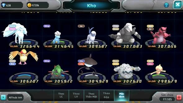 MÃ : #TTS5648 - S1847 - TOP32 - V9 - UNVOA LATI RAIKOU LUGIA NHIỀU PET HT