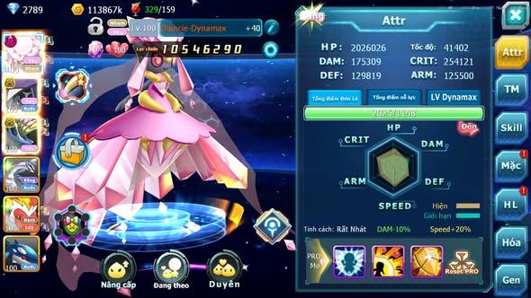 MÃ : #TTS5654 - S1705 - V9 - TOP48 - DIANCIE DYNAMAX TAPU FINI BC XERM PALKIA