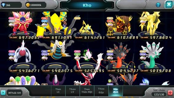 MÃ : #TTS5668 - S57 - TOP 27 - PIKACHU DYNAMAX VỊT BẦU BC TAPU KOKO BC THẦN ĐIỆN BC HOOH DYNAMAX NHIỀU PET HT