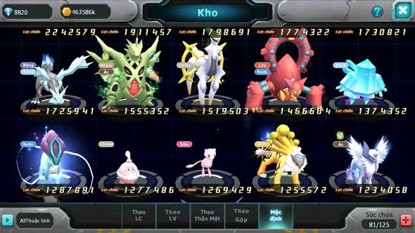 MÃ : #TTS5666 - S1799 - TOP5 ALL - V12 - 1K MẢNH DIANCIE DYNAMAX - TEAM YÊU BC UNVOA CẶP LATI LUGIA