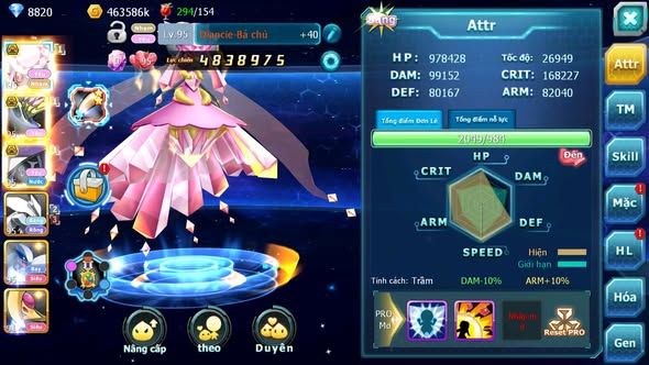 MÃ : #TTS5666 - S1799 - TOP5 ALL - V12 - 1K MẢNH DIANCIE DYNAMAX - TEAM YÊU BC UNVOA CẶP LATI LUGIA
