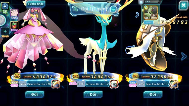 MÃ : #TTS5666 - S1799 - TOP5 ALL - V12 - 1K MẢNH DIANCIE DYNAMAX - TEAM YÊU BC UNVOA CẶP LATI LUGIA