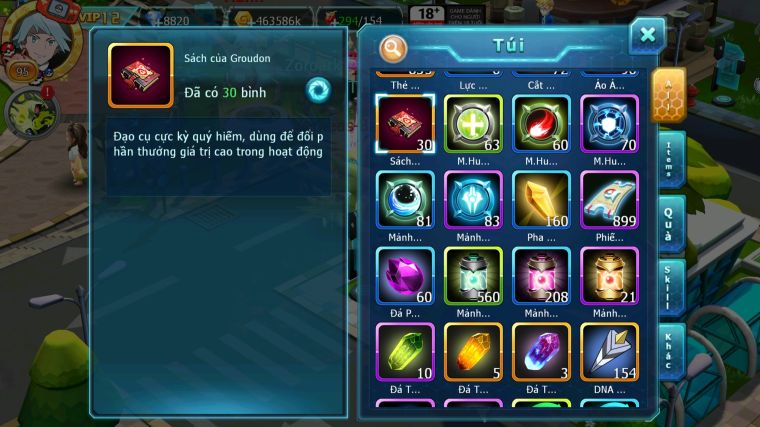 MÃ : #TTS5666 - S1799 - TOP5 ALL - V12 - 1K MẢNH DIANCIE DYNAMAX - TEAM YÊU BC UNVOA CẶP LATI LUGIA
